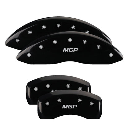MGP 4 Caliper Covers Engraved Front & Rear MGP Black Finish Silver Char 2017 Toyota Corolla IM
