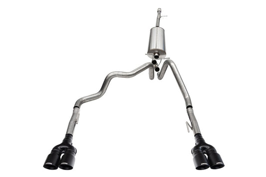 Corsa 19-25 Chevy Silverado 1500 CatBack Dual Rear Exit with Twin 4in Black Powder Ct ProSeries Tips