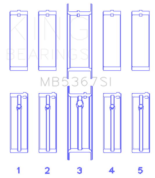 King Engine Bearings GMC 2.4L (146cu) I4 Ecotec Main Bearing Set - (Size 0.25 Oversized)