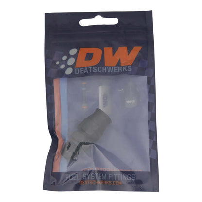 DeatschWerks 6AN Male Flare to 3/8in Hardline Compression Adapter - Anodized Matte Black