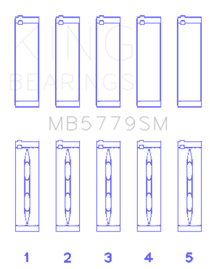 King Engine Bearings Audi CDAA/CDHA/CDHB/CDAB Main Bearing Set (Set of 5) - Size STD