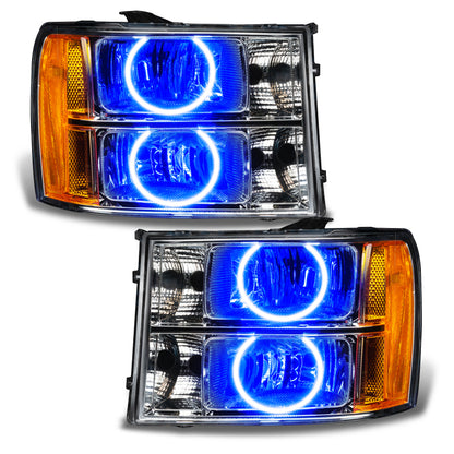Oracle Lighting 07-13 GMC Sierra Pre-Assembled LED Halo Headlights - Blue