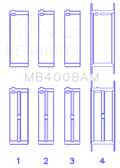 King Engine Bearings Nissan VG20E/VG20DET V6 (Size STD) Main Bearing Set