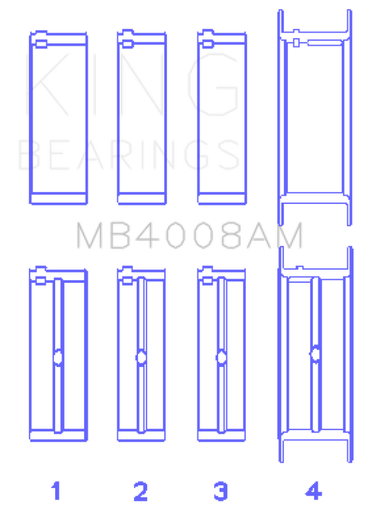 King Engine Bearings Nissan VG20E/VG20DET V6 (Size 0.25) Main Bearing Set
