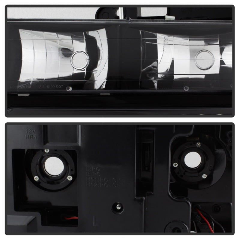 xTune 92-94 Blazer Full Size Corner/LED Bumper Headlights Black HD-JH-CCK88-LED-AM-BK-SET