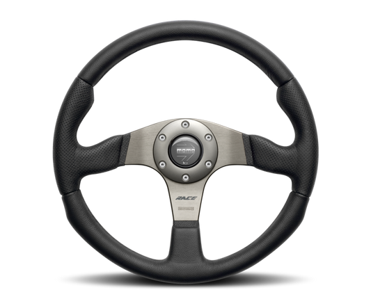 Momo Race Steering Wheel 350 mm - Black Leather/Anthracite Spokes (1st Version)
