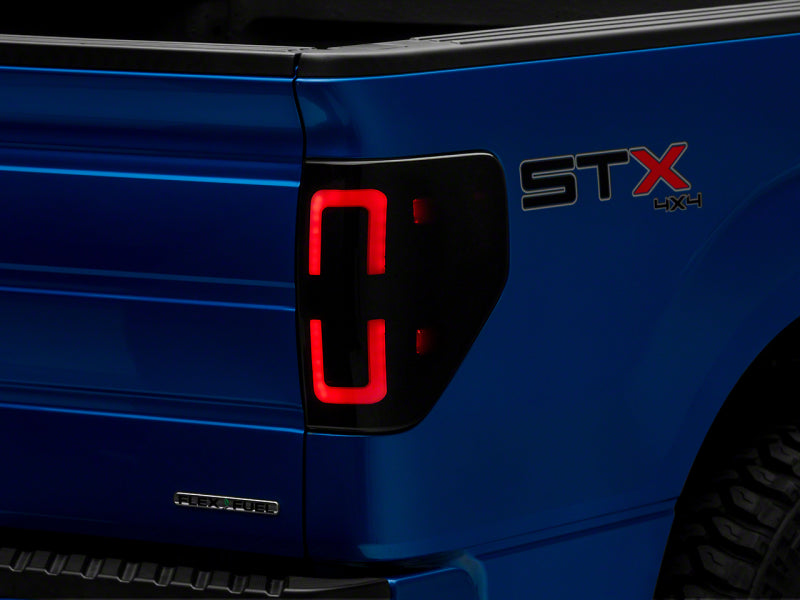 Raxiom 09-14 Ford F-150 Styleside Axial Series LED Tail Lights w/ Halo- Black Housing (Smoked Lens)
