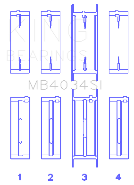 King Engine Bearings Ford 232 (Size 0.25) Main Bearing Set