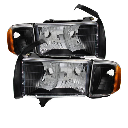 xTune Dodge Ram Sport Model Only 1999-2002 OEM Headlights Black HD-JH-DR99-SP-BK