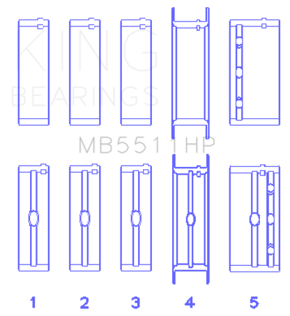 King Engine Bearings GM 326/350/389/400 w/ 3in Main (Size STD) Main Bearing Set