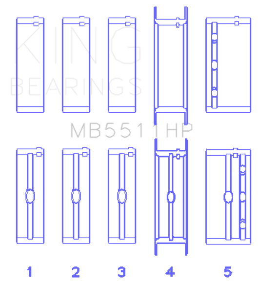 King Engine Bearings GM 326/350/389/400 w/ 3in Main (Size STD) Main Bearing Set