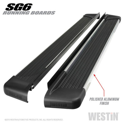 Westin SG6 Polished Aluminum Running Boards 85.50 in - Polished