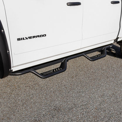 Westin 14-18 Chevrolet Silverado/GMC Sierra Crew Cab Outlaw Nerf Step Bars (Excl. Diesel) -Text. Blk