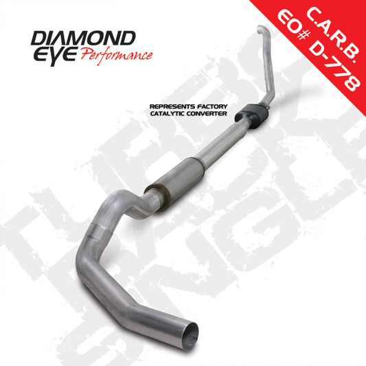 Diamond Eye KIT 5in Turbo Back SGL AL: 94-97 FORD 7.3L F250/F350 PWRSTROKE NFS W/ CARB EQUIV STDS