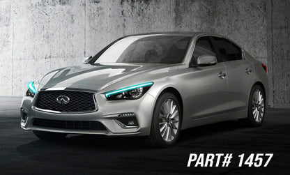 Oracle 14-21 Infiniti Q50 RGB+W Headlight DRL Upgrade Kit - ColorSHIFT w/ RF Controller