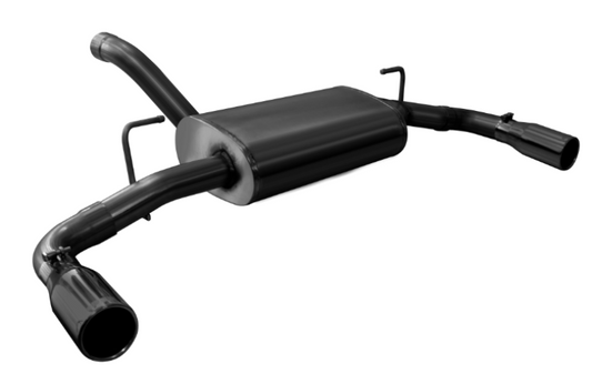 Corsa 2018-2025 Jeep Wrangler JL 2.5in Dual Rear Exit Black Tips Sport Axle-Back Exhaust