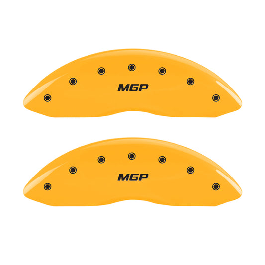 MGP 4 Caliper Covers Engraved Front & Rear MGP Yellow Finish Black Characters 2008 Hummer H2
