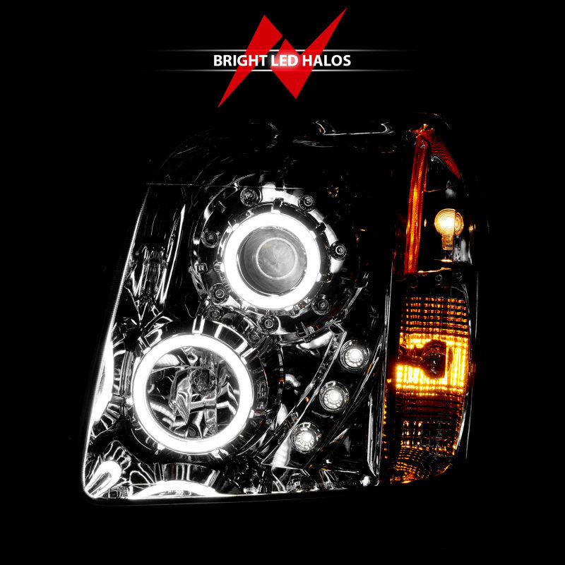 ANZO 2007-2014 GMC Yukon Projector Headlights w/ Halo Chrome (CCFL)