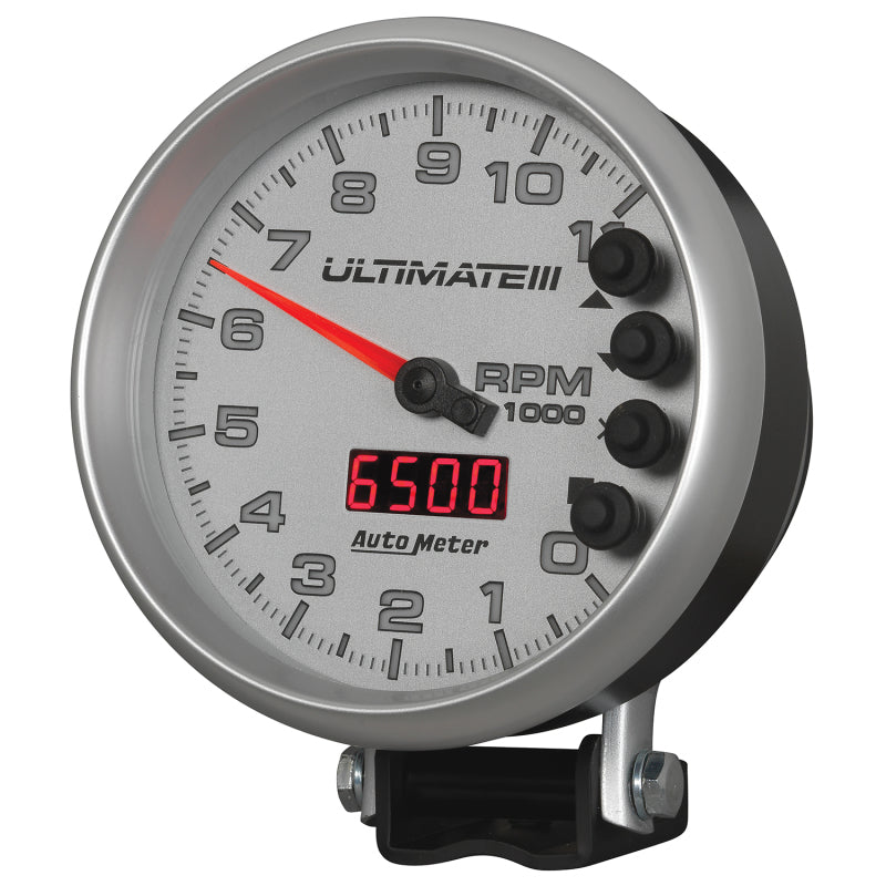 Autometer 5 inch Ultimate III Playback Tachometer 11000 RPM - Silver