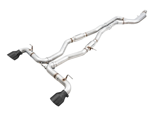 AWE Tuning 2020 Toyota Supra A90 Resonated Track Edition Exhaust - 5in Diamond Black Tips