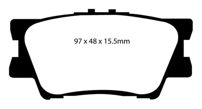 EBC 12-17 Toyota Camry 2.5L Yellowstuff Rear Brake Pads