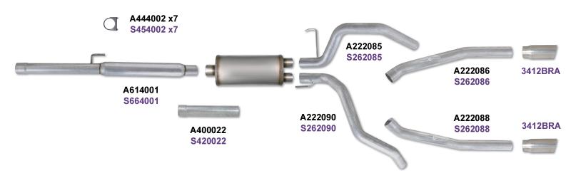 Diamond Eye KIT 3in Catback DUAL AL: DODGE 1500 2009-12 HEMI