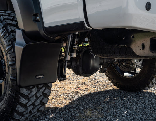 Bushwacker 19-22 Ram 1500 (Excl. Rebel/TRX) 76.3/67.4in Trail Armor 2pc RR Mud Flaps For Pkt. Flare