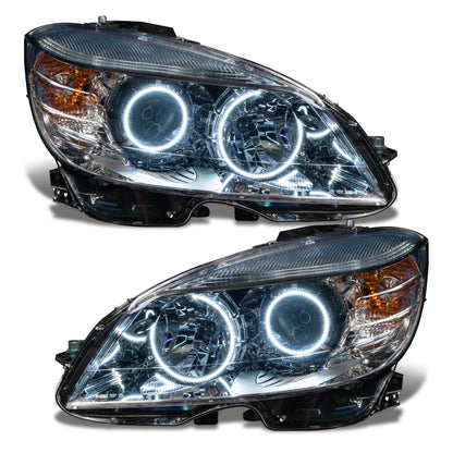 Oracle 08-11 Mercedes Benz C-Class Pre-Assembled Headlights - Chrome Housing - White