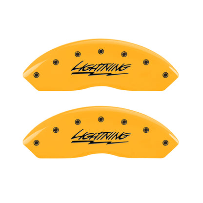MGP 4 Caliper Covers Engraved Front & Rear Lightning Yellow Finish Black Char 2000 Ford F-150