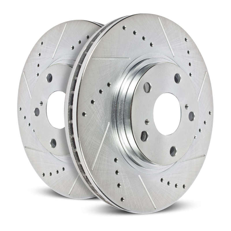 Power Stop 06-12 Mitsubishi Eclipse Front Evolution Drilled & Slotted Rotors - Pair