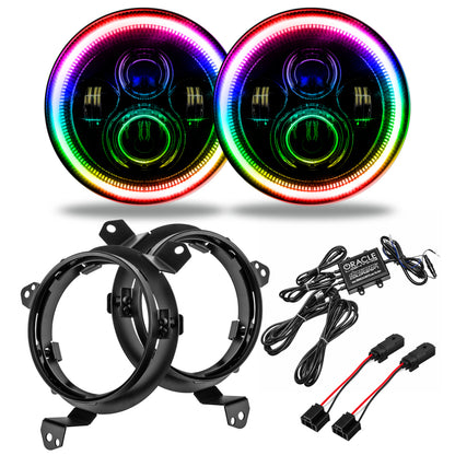 Oracle Jeep Wrangler JL/Gladiator JT 7in. High Powered LED Headlights (Pair) - Dynamic