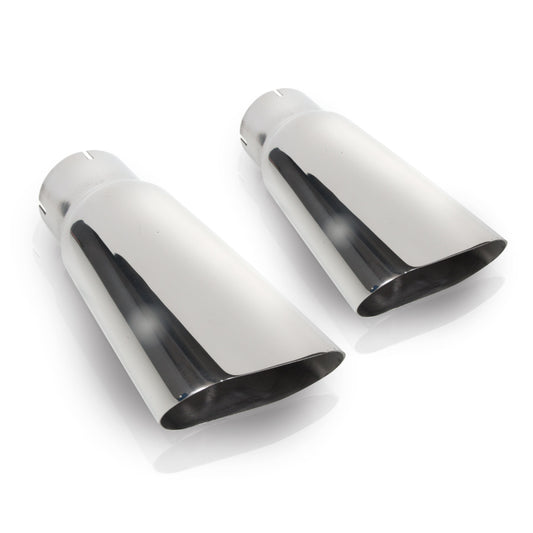 Stainless Works Flat Oval Exhaust Tips 2in Inlet (priced per pair)
