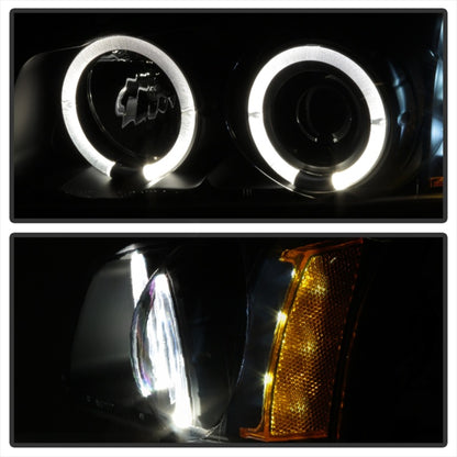 Spyder Chevy Silverado 1500 03-06 Projector LED Halo LED Amber Reflector Blk PRO-YD-CS03-AM-BK