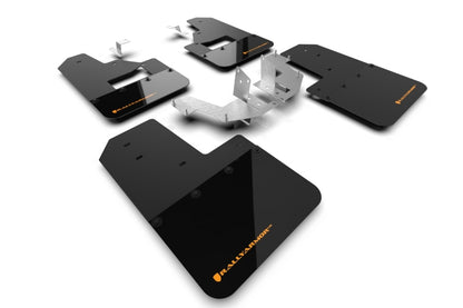 Rally Armor 21-25 Ford Bronco (Plstc Bmpr + RB - NO Rptr/Sprt) Blk Mud Flap w/Cy Orange Logo