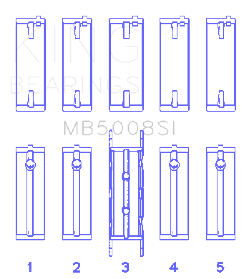 King Engine Bearings Performance Ford ZETEC 1.6L/1.8L/2.0L Main Race Bearing Set
