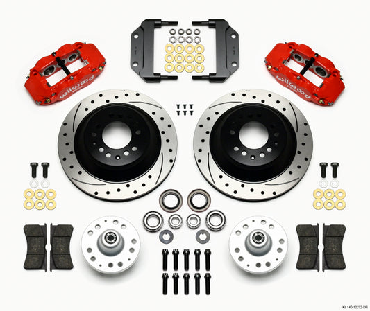 Wilwood Narrow Superlite 6R Front Hub & 1PC Rtr Kit 12.88in Drilled -Red Magnum Force Drop Spindle