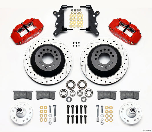 Wilwood Narrow Superlite 6R Frt Hub & 1PC Rtr Kit 12.88in Drilled -Red 60-68 Ford/Mercury Full Size