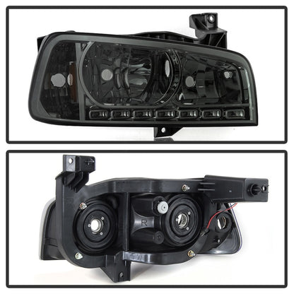 xTune Dodge Charger 06-10 1Pc LED Crystal Headlights Smoke HD-ON-DCH05-1PC-LED-SM