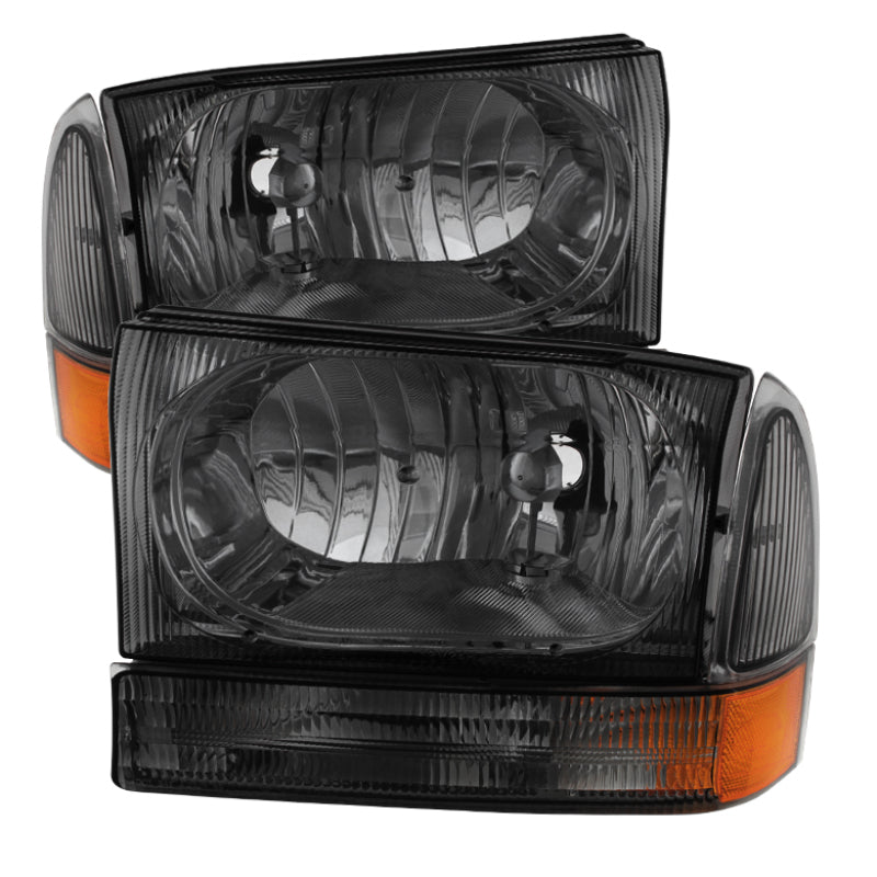 xTune Ford F250/350/450 Superduty 99-04 Crystal Headlights w/ Bumper Lights HD-JH-FF25099-AM-SM