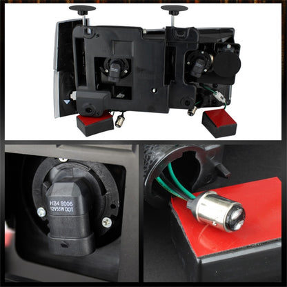 xTune GMC Yukon 92-93 Crystal Headlights w/ Corner & LED Bumper Black HD-JH-GMCCK88-LED-AM-BK-SET