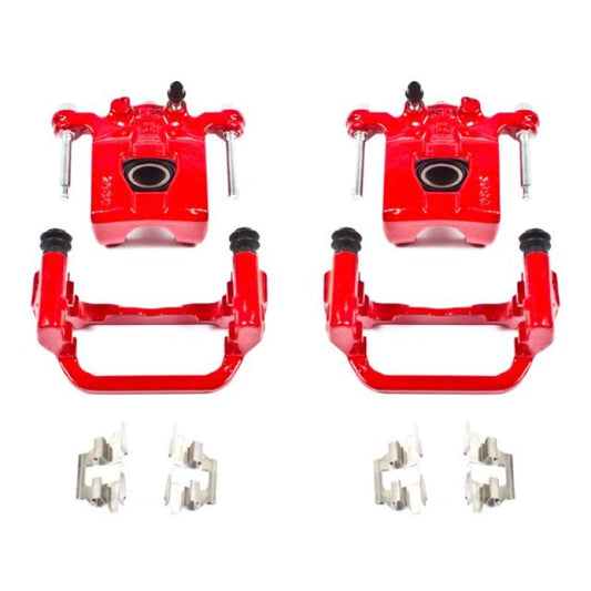 Power Stop 07-12 Nissan Altima Rear Red Calipers w/Brackets - Pair