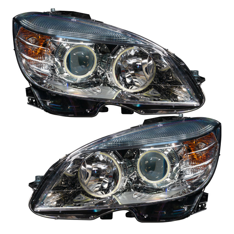 Oracle 0811 Mercedes Benz CClass PreAssembled Headlights  Chrome Housing ColorSHIFT