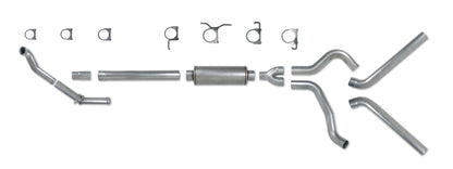 Diamond Eye KIT 4in Turbo Back DUAL AL: 94-97 FORD 7.3L F250/F350 PWRSTROKE NFS W/ CARB EQUIV STDS