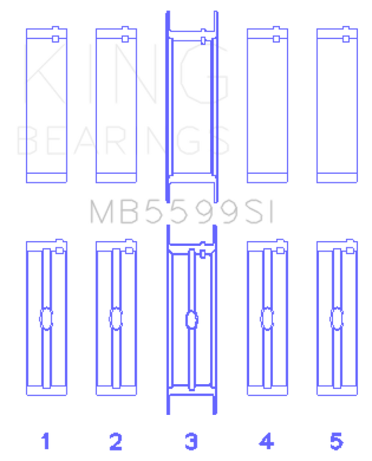 King Engine Bearings International 421CI/446CI V8 (STD Size) Crankshaft Main Bearing Set