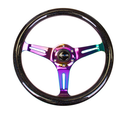 NRG - Classic Wood Grain Steering Wheel (350mm) Black