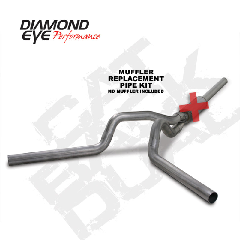 Diamond Eye KIT 4in Catback MFLR RPLCMENT PIPE DUAL SS: 2004.5-2007.5 DODGE CUMMINS 600