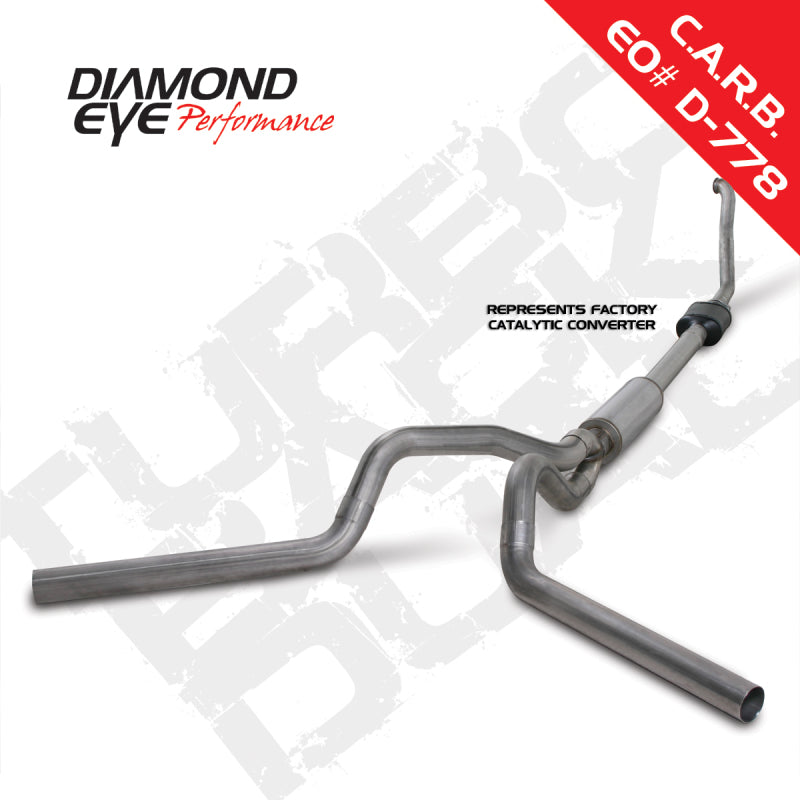 Diamond Eye KIT 4in Turbo Back DUAL SS: 94-97 FORD 7.3L F250/F350 PWRSTROKE NFS W/ CARB EQUIV STDS