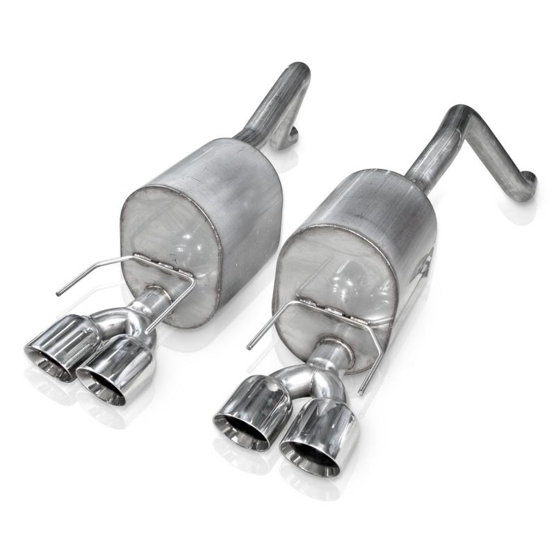 Stainless Works 2009-13 C6 Corvette Axle Back 2-1/2in Dual Chambered Turbo Mufflers Quad 4in Tips