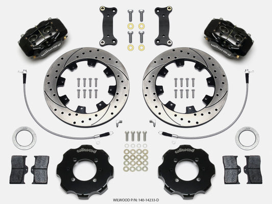 Wilwood Forged Dynalite Front Hat Kit 12.19in Drilled 2016-Up Mazda MX5 Miata w/ Lines