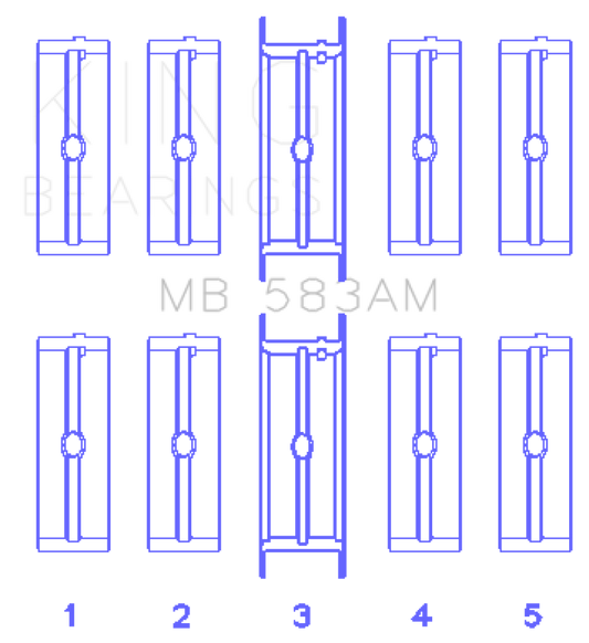 King Engine Bearings Ford 239/256/272/292 (Size .030) Crankshaft Main Bearing Set